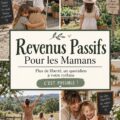 Maman travaillant sur son ordinateur portable à la maison, cherchant des idées de revenus passifs.