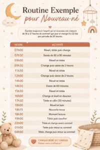 Une maman câline son nouveau-né dans un cadre chaleureux et réconfortant, représentant la douceur d'une routine quotidienne.