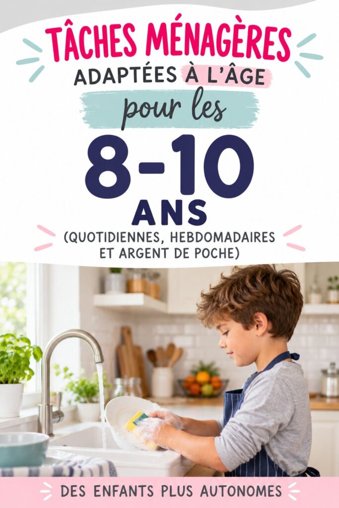 Enfants de 8 à 10 ans effectuant des tâches ménagères ensemble