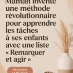 Image d'une mère enseignant à ses enfants à faire des tâches ménagères avec joie.