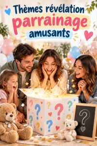 Couple souriant annonçant joyeusement le parrainage d'un enfant