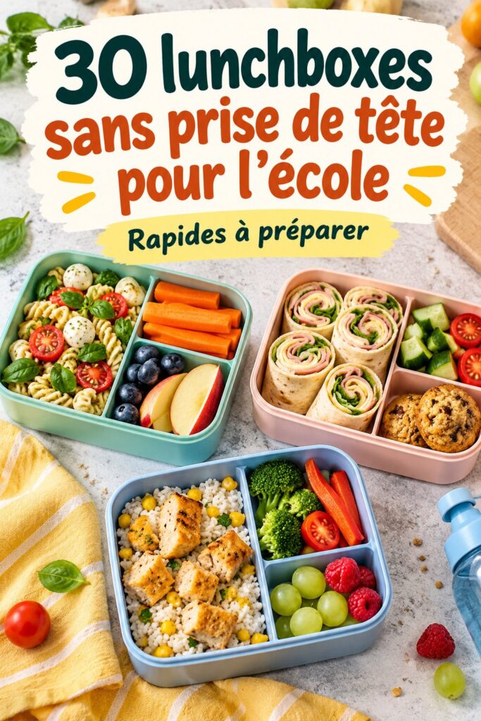 Lunchbox colorée et équilibrée pour enfants, prête pour l'école