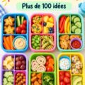 Assiette de bento colorée avec des accompagnements savoureux pour enfants