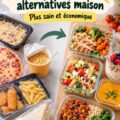 Une assiette colorée avec des repas faits maison pour enfants.