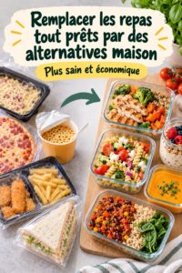 Une assiette colorée avec des repas faits maison pour enfants.