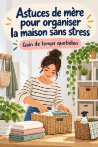 Une maman organisant son espace de vie avec des astuces pratiques