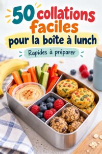Boîte à lunch colorée avec des collations saines pour les enfants