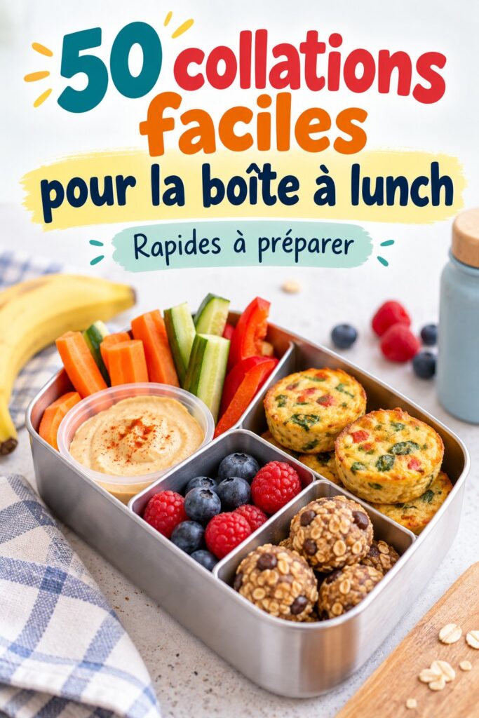 Boîte à lunch colorée avec des collations saines pour les enfants