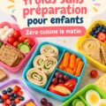 Assortiment de déjeuners froids colorés pour enfants, prêts à être emballés pour l'école.