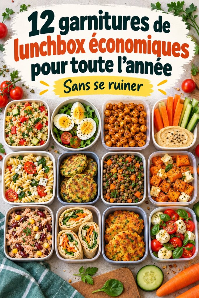 Une lunchbox colorée remplie de garnitures économiques et savoureuses pour enfants
