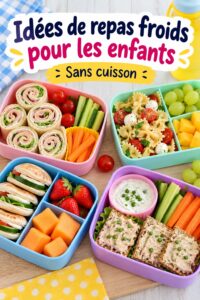 Assiette colorée avec des déjeuners froids variés pour enfants