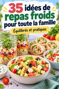 Un assortiment de déjeuners froids colorés pour enfants sous forme de salades et wraps