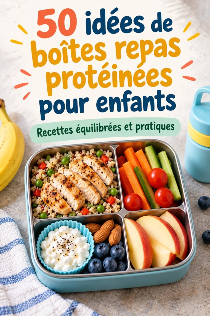 Lunch box protéinée colorée pour les enfants.