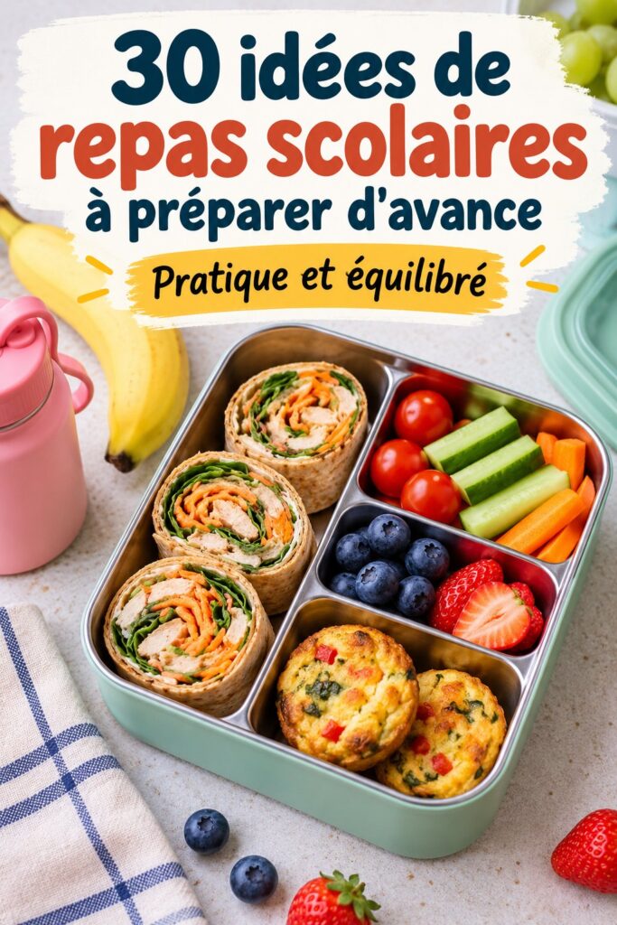 Des boîtes à lunch colorées et saines préparées pour des enfants