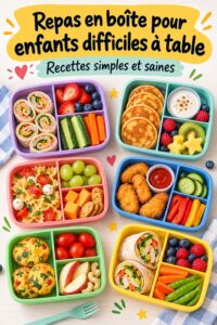 Bento box saine avec des aliments colorés et équilibrés pour enfants