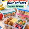 Plateau de lunchs congelés pour enfants, avec quiches et wraps
