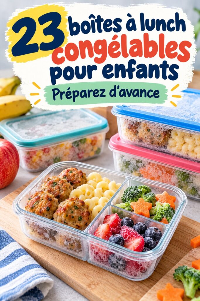 Plateau de lunchs congelés pour enfants, avec quiches et wraps