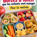 Une variété de lunchboxes colorées et équilibrées prêtes pour l'école.