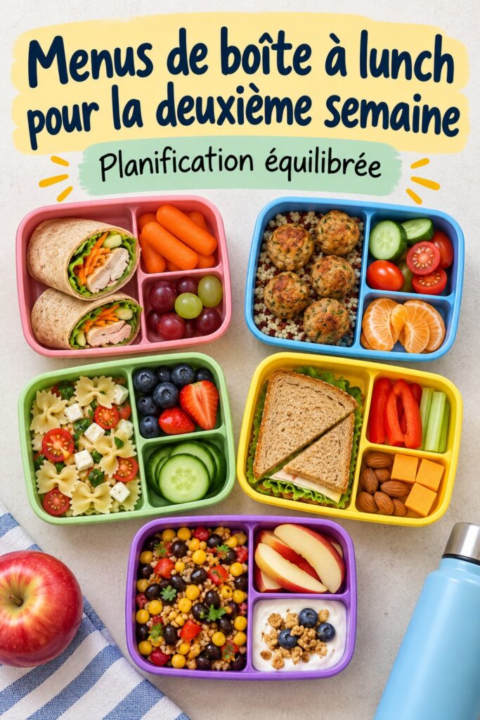 Une boîte à lunch colorée remplie de repas variés et sains pour des enfants