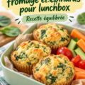 Muffins verrines au fromage et épinards sur une table