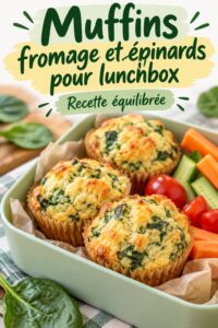 Muffins verrines au fromage et épinards sur une table