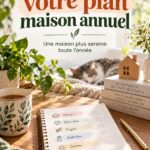 Vue d'une maison chaleureuse avec un planning annuel affiché sur un mur