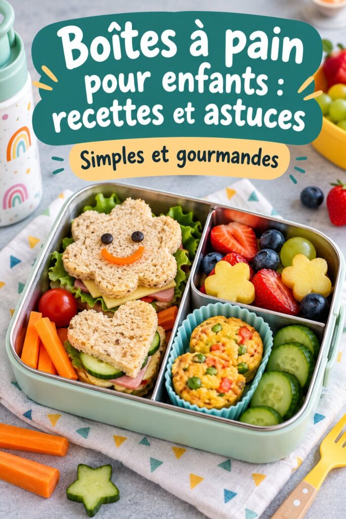 Image montrant des boîtes à pain colorées et appétissantes pour enfants.
