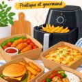 Lunch box préparée avec des recettes au Air Fryer pour enfants.