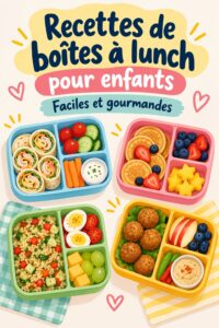 Une lunchbox colorée avec des fruits, des légumes et des sandwiches pour enfants