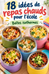Repas équilibrés préparés dans des thermos pour le déjeuner des enfants