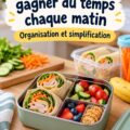 Assortiment de déjeuners scolaires sains et colorés sur une table