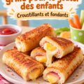 Roulés de fromage grillé dorés, prêts à être dégustés, présentés sur une assiette colorée.