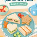 Sandwichs colorés et simples pour les tout-petits sur une assiette.