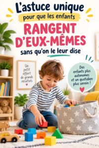 Une mère et ses enfants s'amusant à ranger des jouets ensemble, créant un moment agréable d'apprentissage.